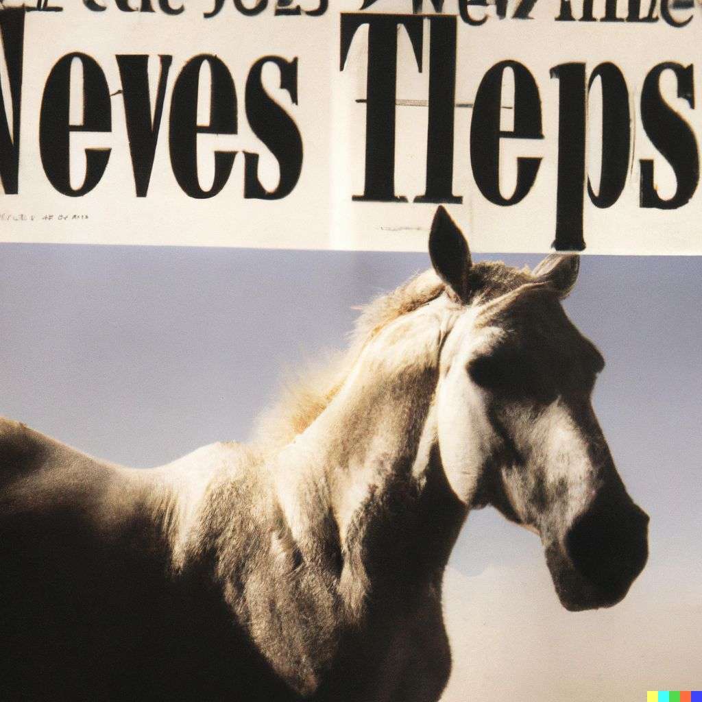 a horse, front page of The New York Times, 2000